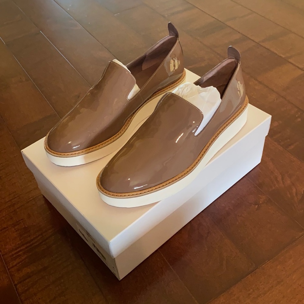 Vince Sanders Platform Patent Leather Sneakers